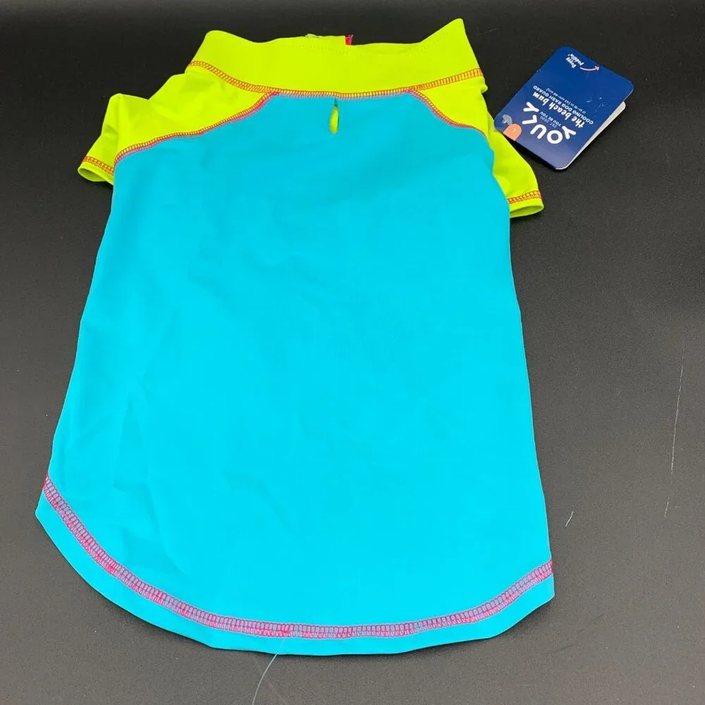 Youly Rash Guard Cooling Dog Pet The Beach Bum L 17-19 Inches Blue‎ UPF 25+